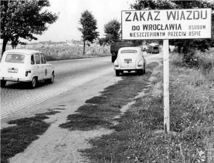 epidaemia 1963 Wrocław ospa wjazd do wroclawia tablice ostrzegawcze o ospie zakaz wjazdu